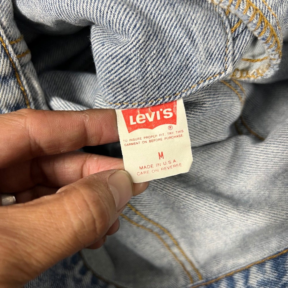 Vintage 90s Levi's Denim Trucker Jacket Medium Type 3 70507 0219 Acid Wash USA - Picture 3 of 9